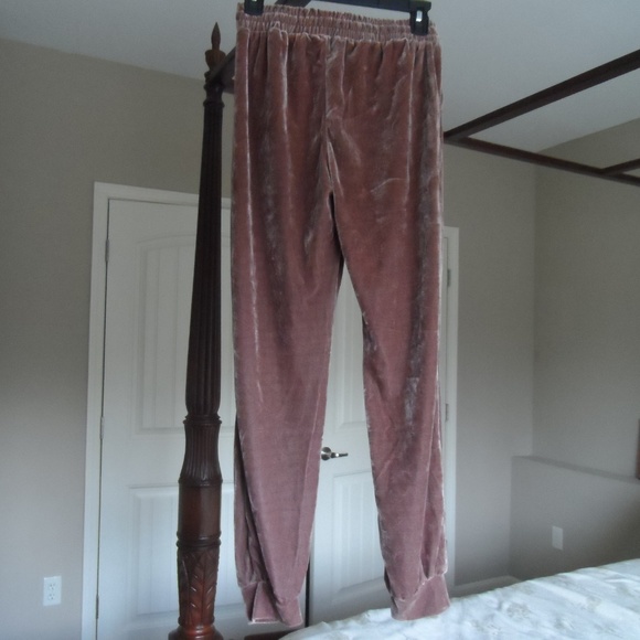 Mauve Velour Joggers - Picture 2 of 3